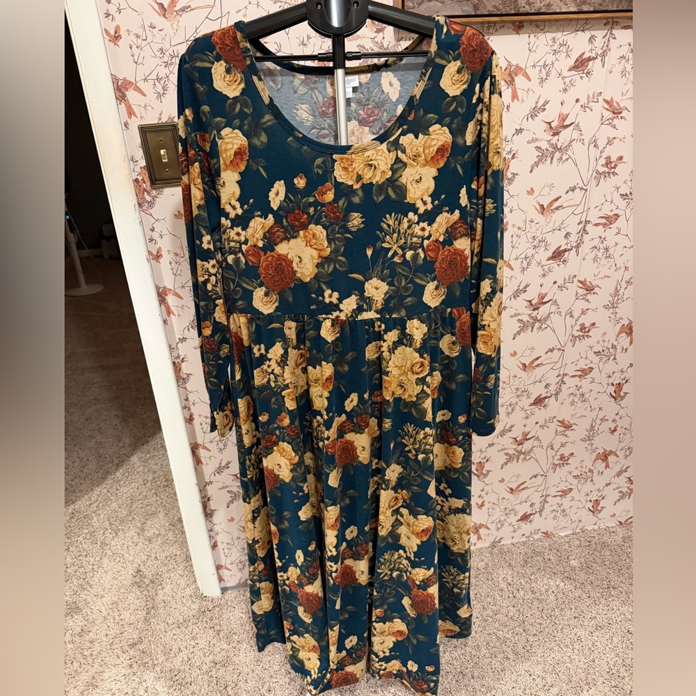 LuLaRoe Ryane Dress | Empire Waist | Midi | Size 2XL